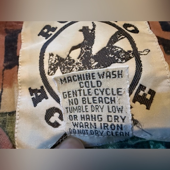 Rodeo Active Shirt Men’s Size L Aztec Retro Rodeo Ranch Western Vintage Cotton - Picture 6 of 12